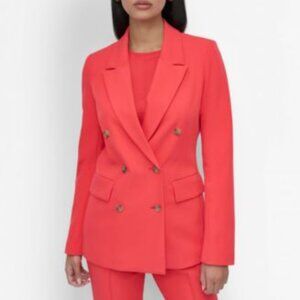 DKNY Women's Double-Breasted Peak-Lapel Blazer Red Size 10 NEW